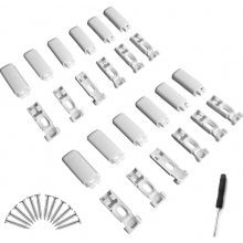 Lot de 12 pièces de rechange pour stores plissés blancs : supports de fixation et sabots de tension pour montage adhésif