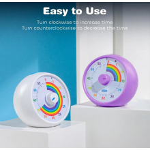 Timer visivo per bambini, conto alla rovescia di 60 minuti per aula, ufficio, cucina, timer da scrivania silenzioso a forma di arcobaleno, v