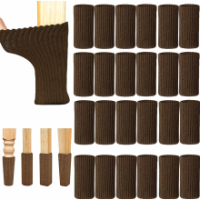 Lot de 24 chaussettes élastiques tricotées pour pieds de chaise avec patins en feutre, protection des pieds de meubles pour le sol
