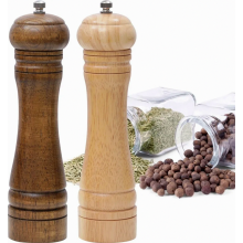 Moulins à sel et à poivre en bois, broyeurs à épices manuels avec mécanisme de broyage en céramique réglable