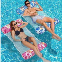 XL opblaasbare zwembadligstoelset van 2, 4-in-1 waterhangmat voor volwassenen, draagbare zwembadmat voor de zomer