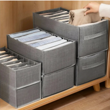 9-Drawer Clothes Organiser, 3 Pack Foldable Wardrobe Storage Boxes for T-Shirts, Jeans and Leggings, 44 x 25 x 22 cm