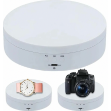 Motorisierter, um 360 Grad drehbarer Präsentationsständer, weißer ABS-Drehteller für Uhren, Figuren und Sammlerstücke