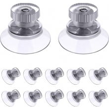 12 Pack Threaded Suction Cups 25 mm, Transparent PVC Heavy Duty Suckers for Windows, Cars and Decorations