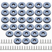 32 Pack 22 mm PTFE Screw-On Furniture Glides with Stainless Steel Screws, Chair Leg Floor Protectors