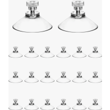 20 Pack 25mm Suction Cups with Knurled Nuts, Clear Window Suckers for Glass, Home and DIY Use
