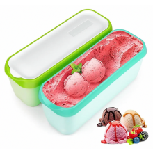 Set van 2 herbruikbare ijsbewaarcontainers voor zelfgemaakte gelato, sorbet en desserts.