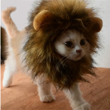 Lindo disfraz de melena de león con orejas para gatos, perros pequeños y cachorros, atuendo para mascotas para fiestas de Halloween, cuello