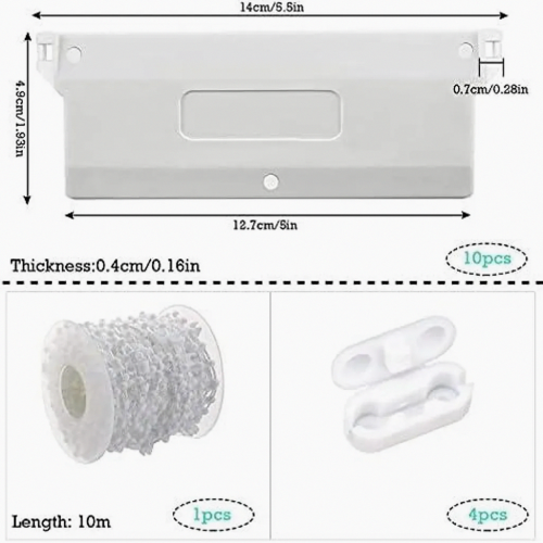 10 PCS Vertical Blind Bottom Weights Replacement Plates for Lamella Curtain Slats, White Plastic 1
