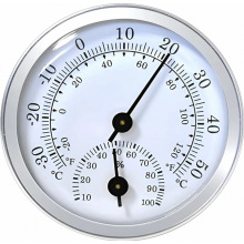 Duurzame mini-autothermometer 58 mm, mechanische analoge temperatuurmeter met plakstrip voor vrachtwagens, zilverkleurig