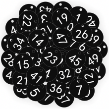 100 Pcs Engraved Numbered Plastic Tags 1-100, Black Keyring Beehive Labels with Hole for Livestock ID