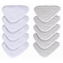 Lot de 10 lingettes de rechange en microfibre pour nettoyeur vapeur, lavables en machine pour le nettoyage des sols