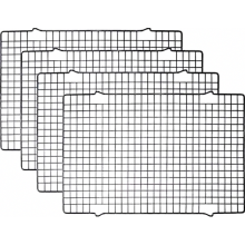 Lot de 4 grilles de refroidissement et de cuisson en acier inoxydable, résistantes à la rouille et compatibles avec le four, 40,5 x 25,5 cm