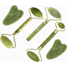 Jade Gua Sha Facial Massage Set, 5 in 1 Skincare Tools with Roller for Face and Neck Relaxation