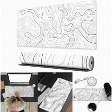 Alfombrilla de ratón blanca para juegos de 90 x 40 cm, alfombrilla de escritorio extendida con bordes cosidos para teclado y ratón.