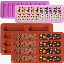 Lot de 4 moules à barres de céréales en silicone, plaques de cuisson rectangulaires antiadhésives réutilisables pour barres chocolatées et é