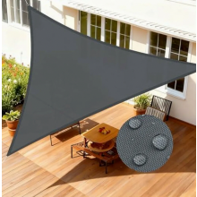 Driehoekig zonneschermdoek 3 x 3 x 3 m, waterdicht PES-doek met 95% UV-bescherming voor balkon, tuin of terras, antraciet