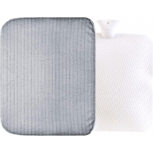 XXXL 9 Litre Hot Water Bottle with Grey Soft Fleece Cover for Neck, Shoulder, Feet and Hand Pain Relief