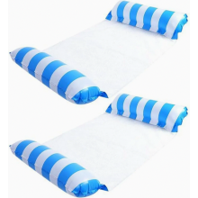 Paquete de 2 hamacas inflables plegables para agua con asiento y reposacabezas de malla, nailon de primera calidad para piscina.