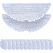 Lot de 12 lingettes de nettoyage en microfibre grise pour aspirateurs robots, lingettes de nettoyage vibrantes lavables