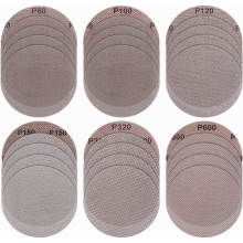 30 Pack 125mm Hook and Loop Mesh Sanding Discs, Dust Free Anti Clog Sandpaper for Drywall Ceiling Sanders