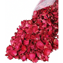 200 g natuurlijke gedroogde rode rozenblaadjes voor voetenbad, spa, bruiloftsconfetti, huisparfum en knutselprojecten.