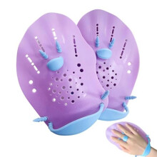 VBSJAH Silicone Swim Hand Paddles Adjustable Straps Swimming Training Aid for Adults Kids Purple 1 Pair