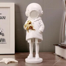 (Shenqianzhe8) Newmyth Banksy Flower Thrower Statue Resin Art Craft Home Decor Shelf Desk Ornament White