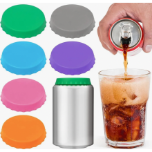 Lot de 6 couvercles en silicone réutilisables pour canettes de soda, bière et boissons gazeuses, pour une conservation optimale à la maison.