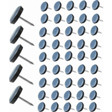 Verpakking van 50 stuks PTFE meubelglijders met spijkers, ronde stoelglijders van 19 mm voor zware meubels en tegelvloeren.
