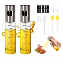 Lot de 2 vaporisateurs d'huile en verre pour la cuisson, flacons de 100 ml pour friteuse à air chaud, salades et grillades