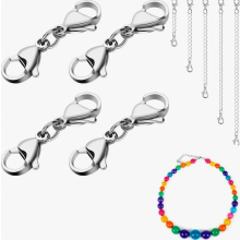 stuks zilveren kettingverlengstukken van 5 tot 15 cm, 3 mm kettingverlenging met karabijnsluiting voor armbanden en sieraden