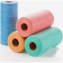 Wegwerp schoonmaakdoekjes op rol, 4 rollen non-woven keukendoekjes, 50 vellen per rol, diverse kleuren