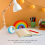 Visual Timer for Kids, 60 Minute Countdown Timer for Classroom Office Kitchen, Quiet Blue Rainbow Desk Timer 4