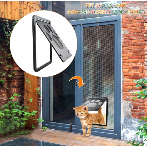 Magnetic Locking Cat and Dog Flap for Internal External Doors Windows and Fly Screens, Small Medium Pets 1