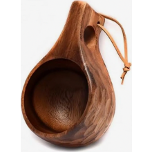 Handgefertigter Kuksa-Becher aus Holz, tragbarer Outdoor-Campingbecher für Wandern, Reisen und als Geschenk, aus Akazienholz