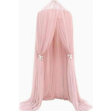 Pink Girls Bed Canopy, 60 x 300 cm Mosquito Net for Nursery, Baby Cot, Single and Double Beds