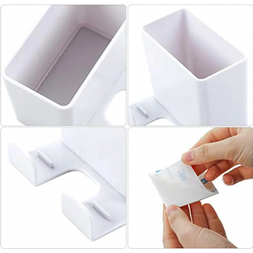 3 Pack Wall Mounted Remote Control Holder, ABS Phone Charging Storage Box and Organizer for Home Office 1