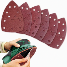 60 Pcs 11-Hole Triangular Sandpaper Sheets, 40-240 Grit Hook and Loop Sanding Pads for Detail Sanders