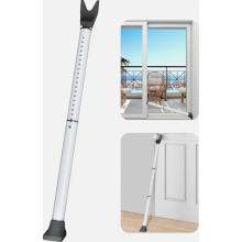 White Door Security Bar, 1 Pack Heavy Duty Adjustable Door Brace for Patio Doors, Windows, Home and Flat