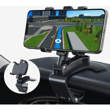 360 graden draaibare autotelefoonhouder voor op het dashboard, compatibel met smartphones van 3 tot 7 inch en GPS-apparaten.