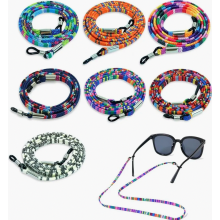 7 Pieces Glasses Chains for Women, Colourful Cotton Adjustable Anti Slip Straps for Reading Glasses