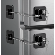 2 Pack Refrigerator Locks with Adhesive, No Drill Child Safety Cabinet Locks with Keys for Freezers, Black