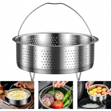 Panier vapeur rond en acier inoxydable de 13,8 cm avec poignée, idéal pour la cuisson à la vapeur des légumes, œufs et fruits dans les casse