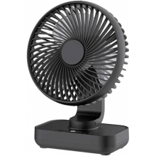 Ventilateur de bureau oscillant silencieux, mini ventilateur portable rechargeable USB 4000 mAh avec 4 vitesses et affichage LED