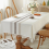 Toalha de mesa retangular de algodão e linho, lavável, 140 x 220 cm, capa de mesa de jantar para cozinha. 4