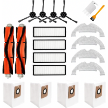 20-delige accessoire set voor robotstofzuiger met hoofdborstels, HEPA-filters, zijborstels, dweilpads en stofzakken