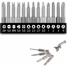 Juego de 13 puntas triangulares para destornillador, puntas magnéticas con vástago hexagonal para destornilladores y reparaciones de bricola