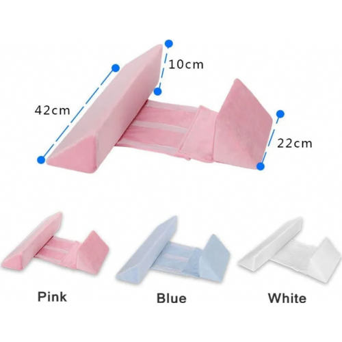 Baby Side Sleeper Positioning Pillow, Anti Rollover Triangle Support Cushion, Soft White Bedding 2