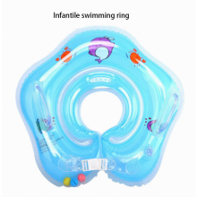 Opblaasbare babyhalsband voor zwemmen, blauw PVC, zwemhulpmiddel voor in het zwembad of bad.